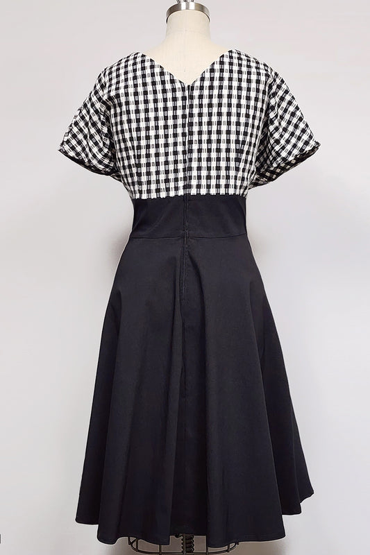 Robe Beryl - Vichy Noir et Blanc