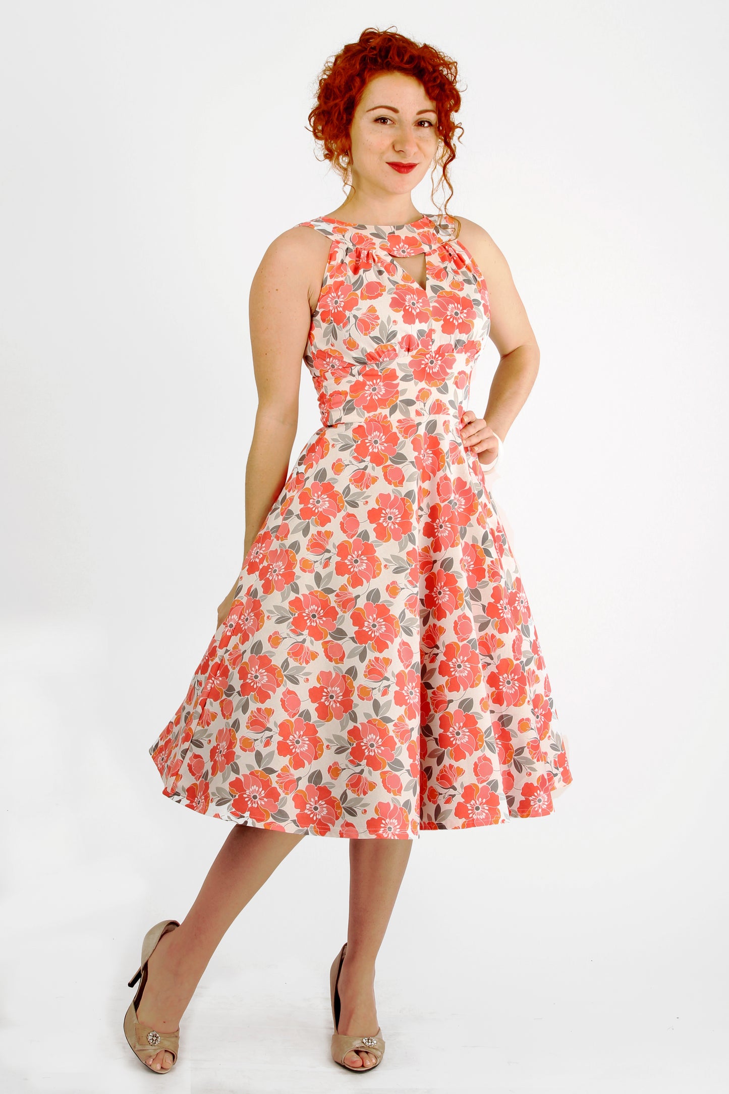 Robe Edna - Fleuri Corail