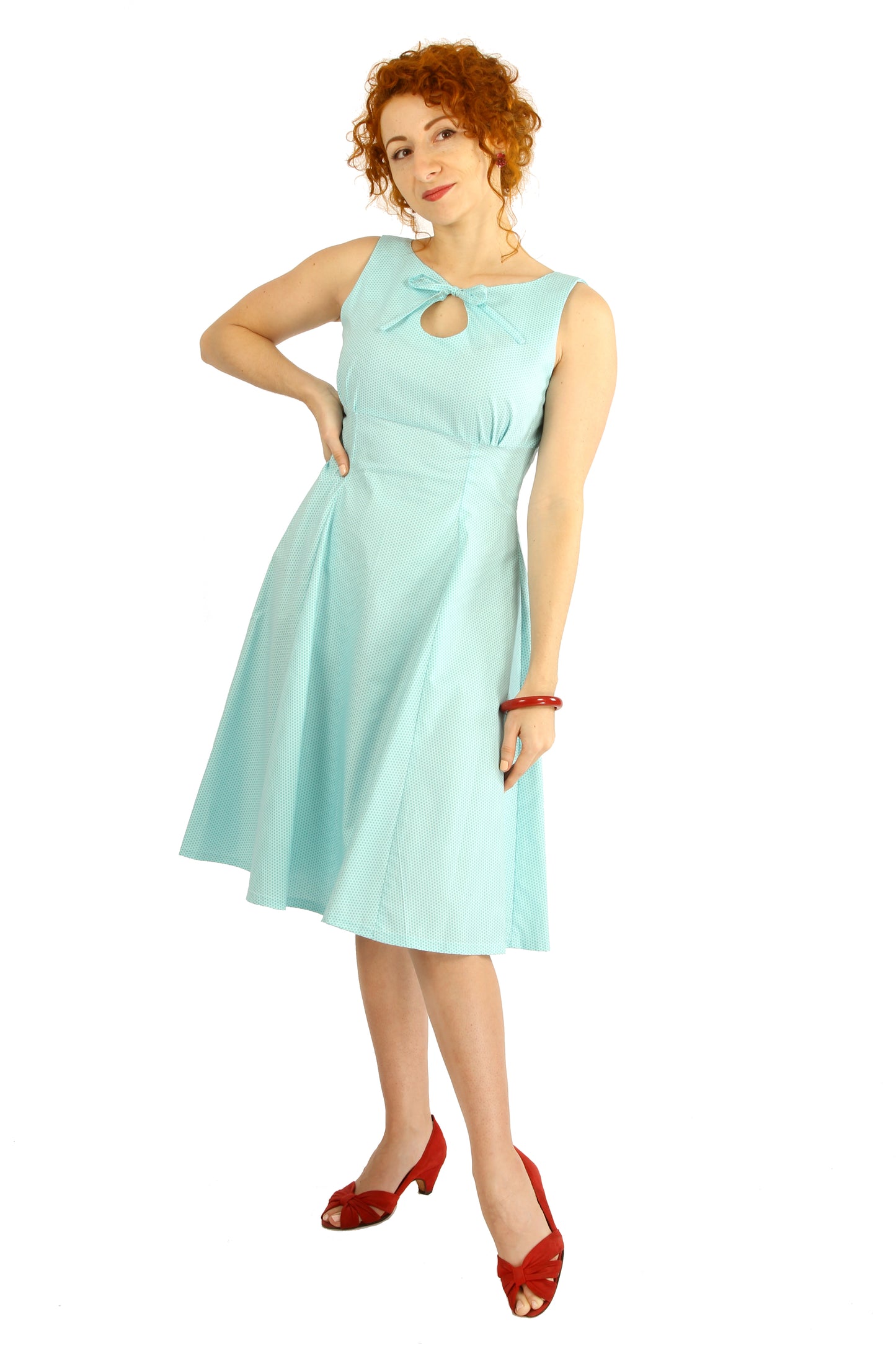 Robe Millie - Pois Aqua