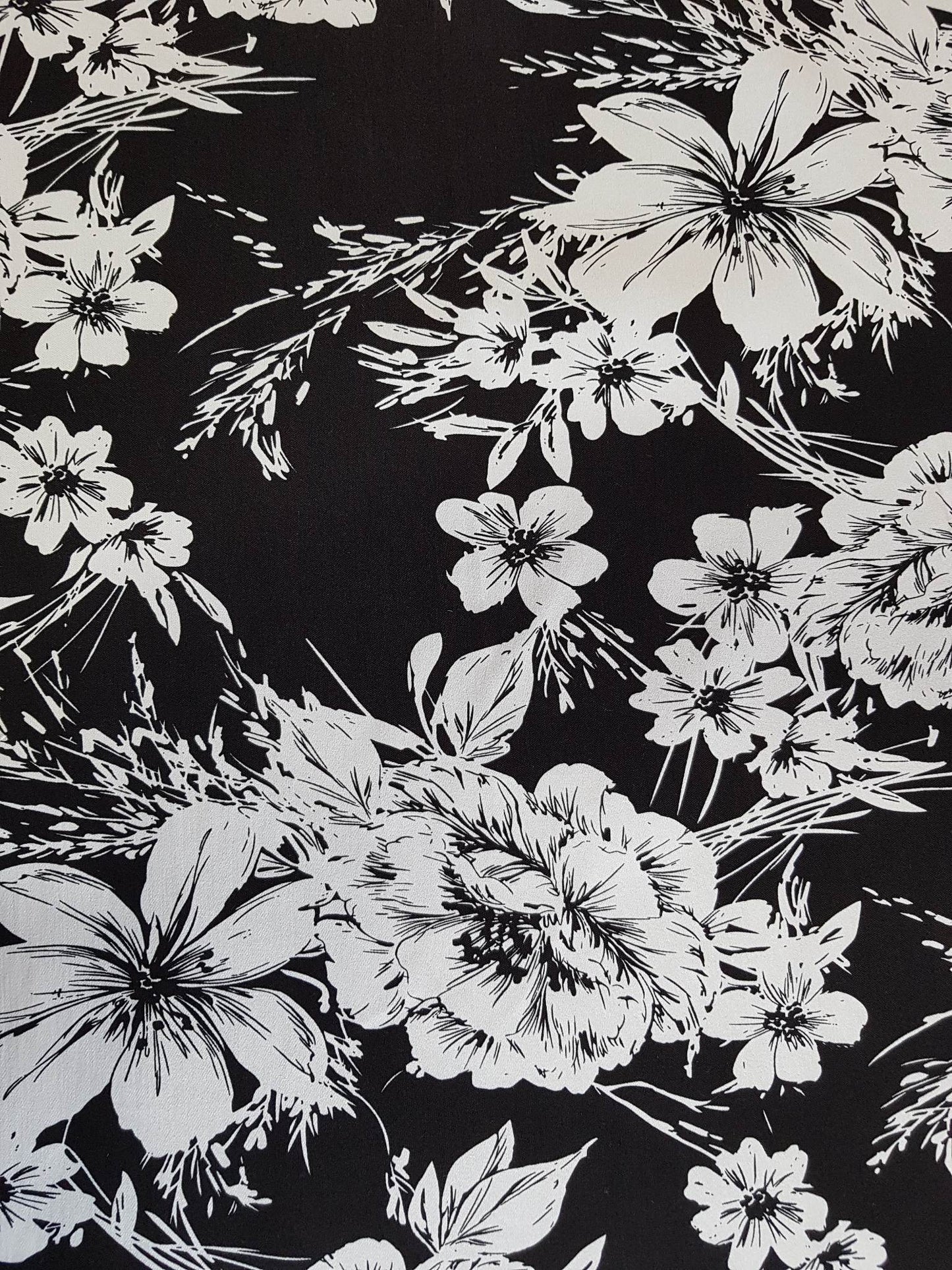 Robe Helga - Fleurie Noir et Blanc