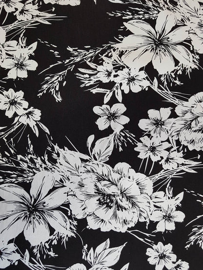 Robe Helga - Fleurie Noir et Blanc