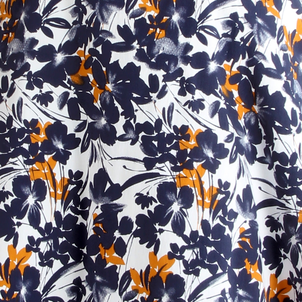 Robe Helga - Fleurie Marine et Blanc