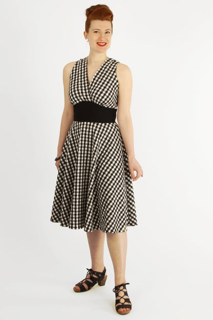 Robe Dinah - Vichy Noir et Blanc