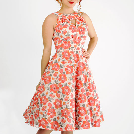 Robe Edna - Fleuri Corail