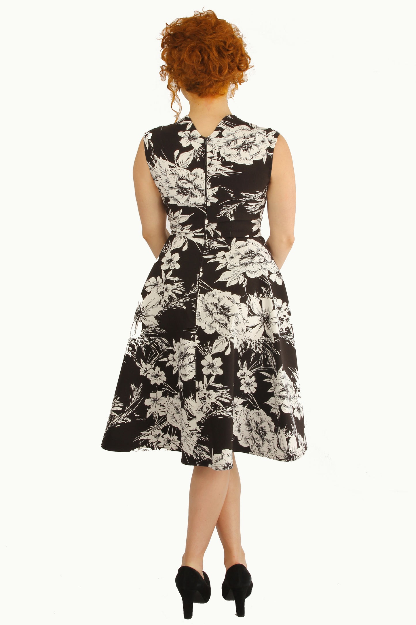 Robe Helga - Fleurie Noir et Blanc