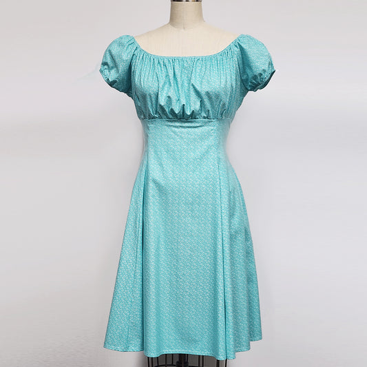 Robe Zelda - Fleurettes Aqua
