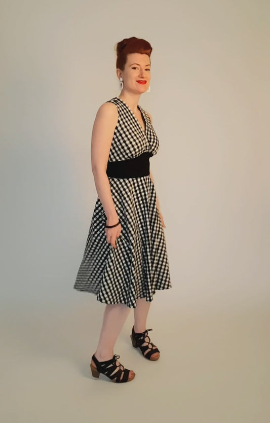 Robe Dinah - Vichy Noir et Blanc