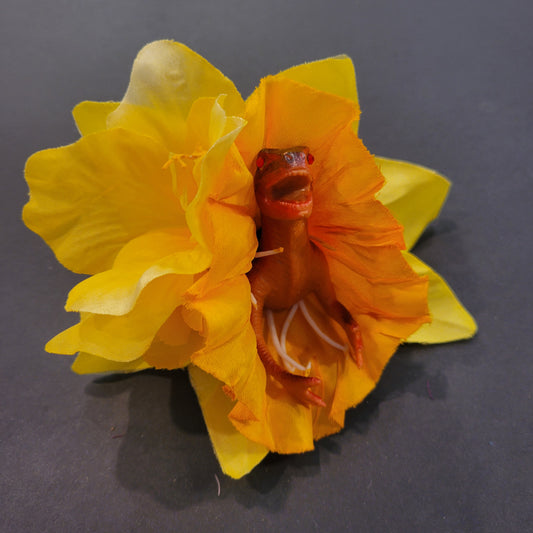 Fleur à cheveux Dinosaure Orange