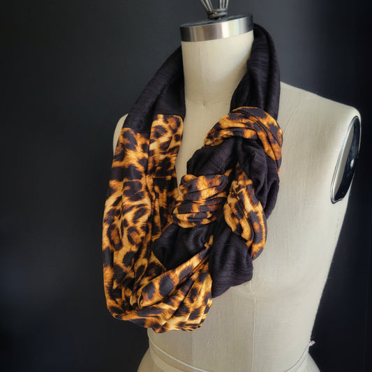 Foulard infini tressé - Léopard