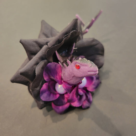 Fleur à cheveux Dinosaure Mauve